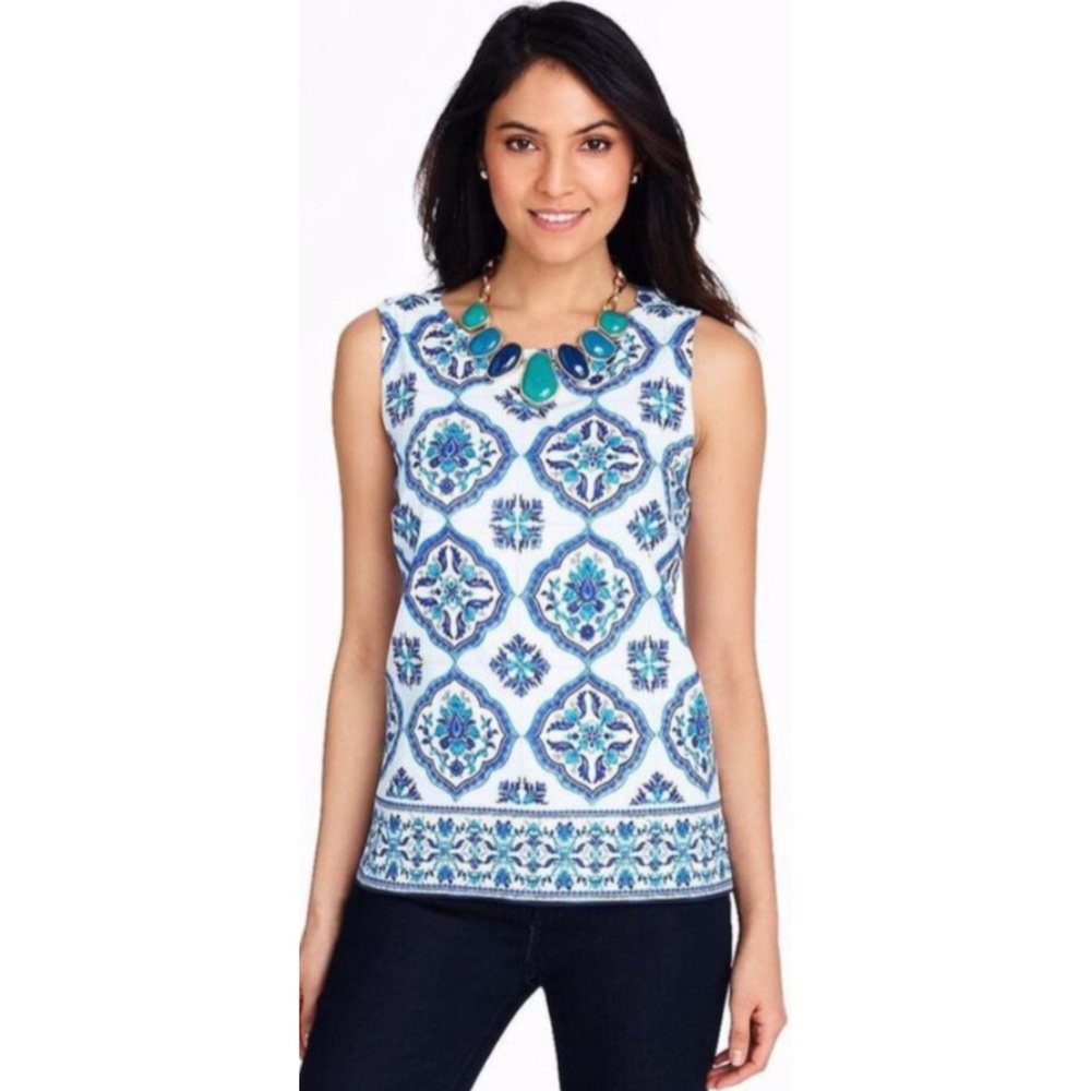 Talbots Medallion Print Shell Top - image 2